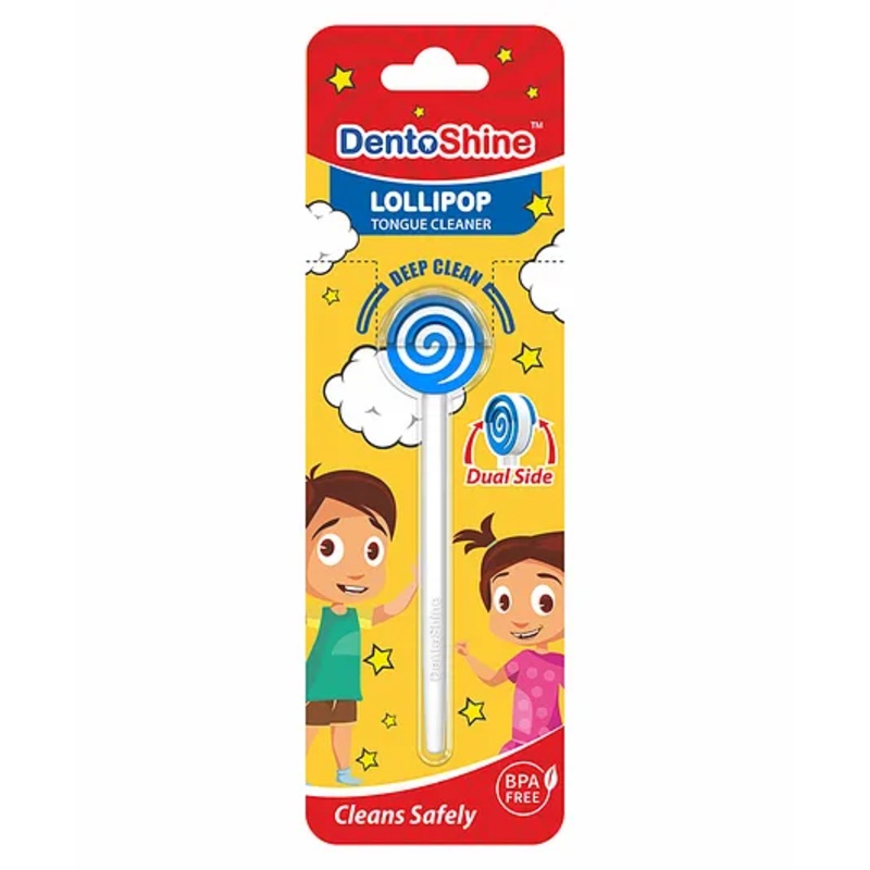 DentoShine Lollipop Tongue Cleaner – Blue