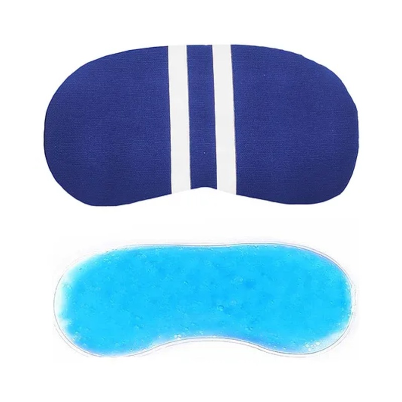 Jenna White Line Purple Printed Sleeping Eye Mask With Cooling Gel – Blue