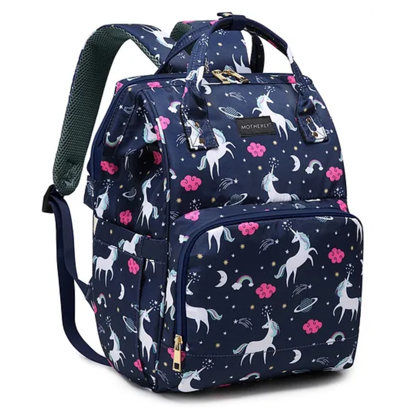 Motherly Elegant Diaper Bag for Mothers for Travel with Warranty | Spacious Diaper Bags for Mom | Baby Bag for Mother Travel  – (Unicorn Blue)