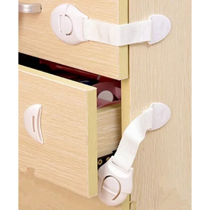 Multipurpose Safety Child Proof Cabinet & Drawer Locks Set of 10 – White