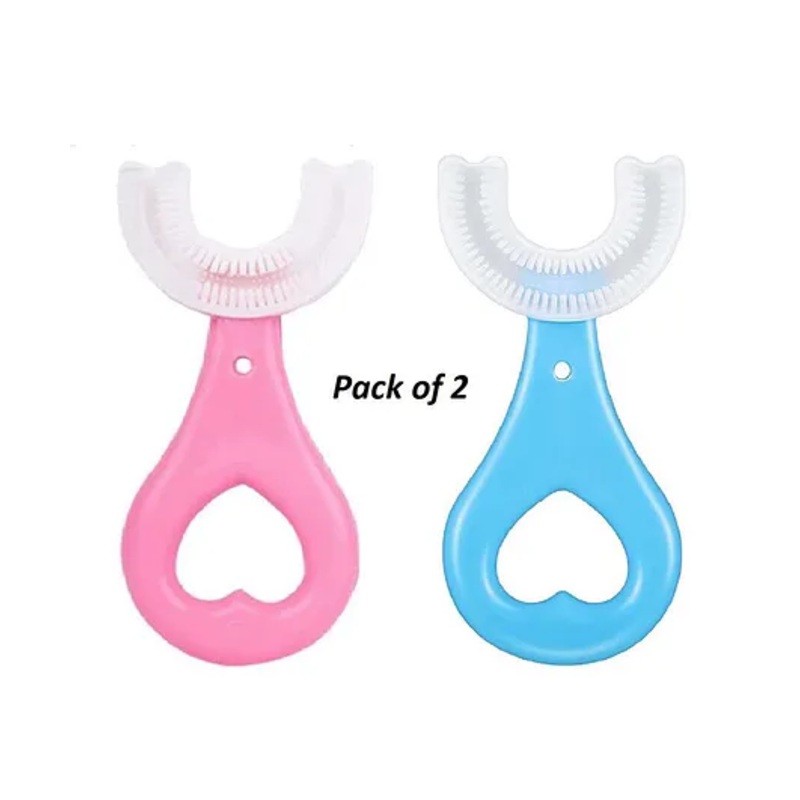 numum U Shape Brush – Pack of 2 (Pink, Blue) (Color and design may vary)