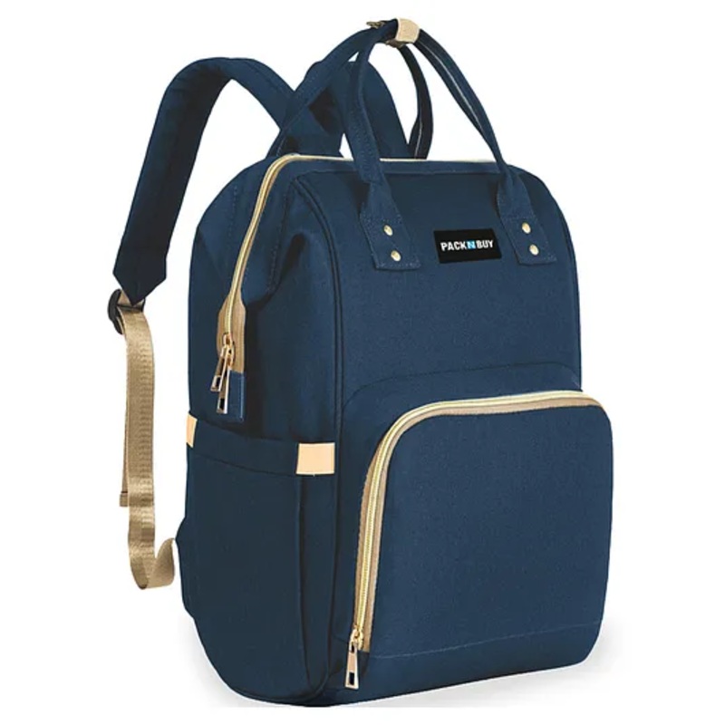 PACKNBUY Baby Diaper Bag Classic Backpack Style for Travel and Storage – Navy Blue