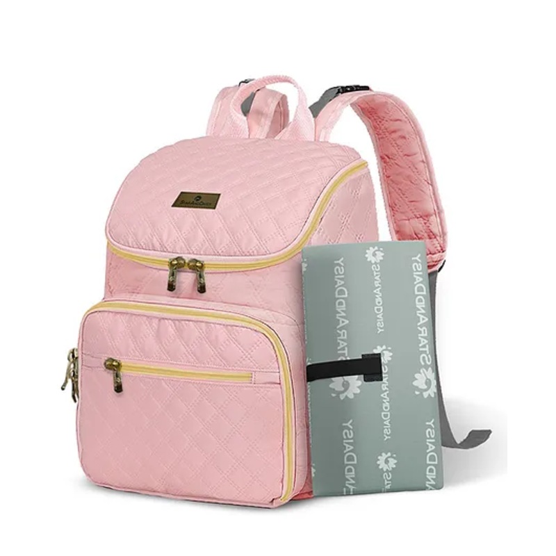 StarAndDaisy Trendy Diaper Bag with Multi Compartments, Spacious Storage, Pink