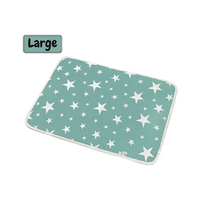 Syga Waterproof Diaper Changing Mat And Mattress Protector Star Design Large – Blue