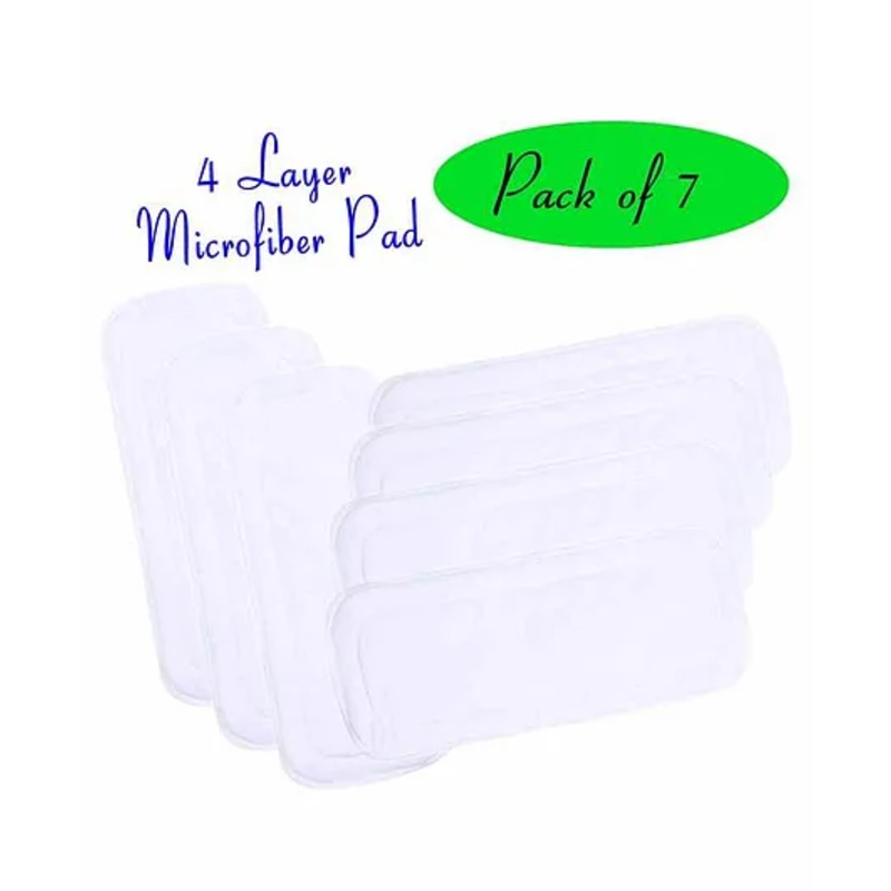 The Little Lookers 4 Layer Microfiber Insert For Reusable Diapers Pack Of 7 – White