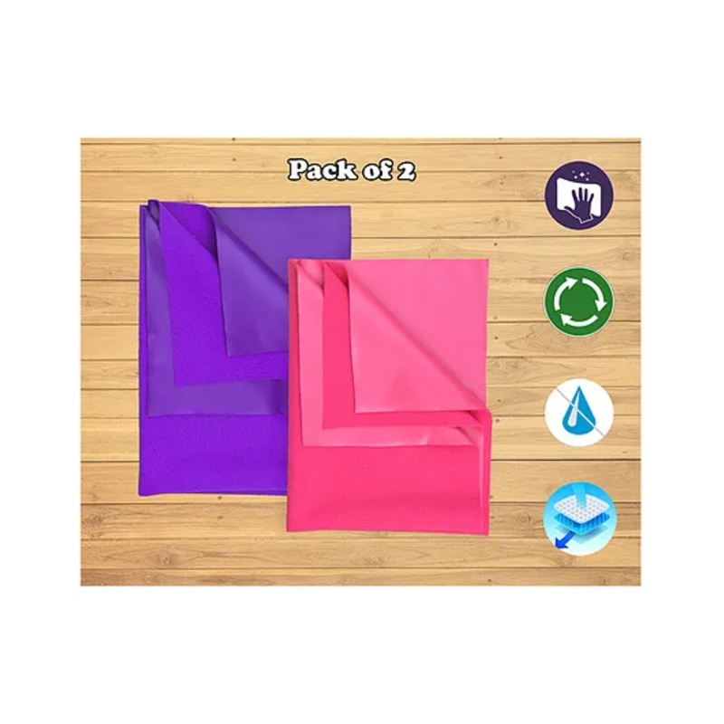 THE LITTLE LOOKERS Quicky Dry Sheets Massage Mats Water Proof Bed Protector Crib Sheets for Baby Large Pack of 2  – Purple Dark Pink