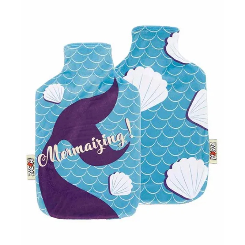 Arditex Hot Water Bottle with Textile Cover Mermaid Design – Capacity 2 Litres
