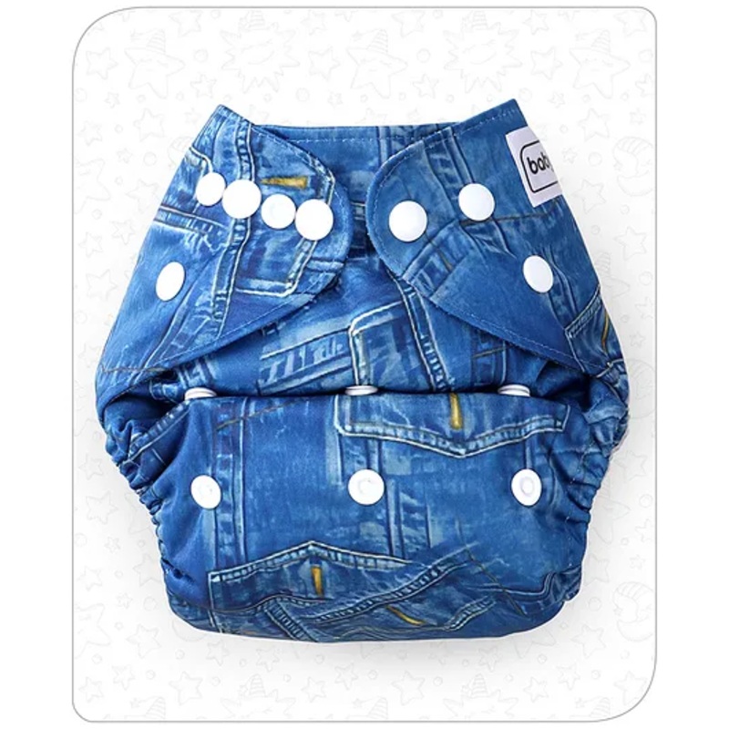Babyhug Free Size Reusable Cloth Diaper With Insert Denim Print – Blue