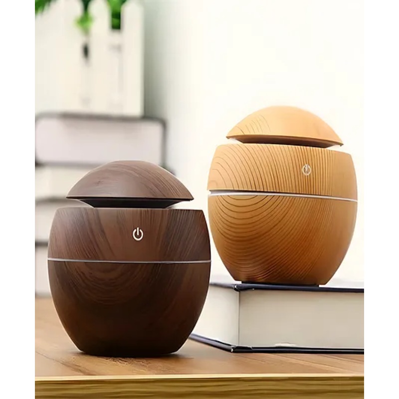 COZY VIBES 200ML Wooden Cool Mist Humidifiers Essential Oil Diffuser Aroma Air Humidifier with Colorful Change, humidifiers for Home, air humidifier for Room – PACK OF 1 – COLOR MAY VARY