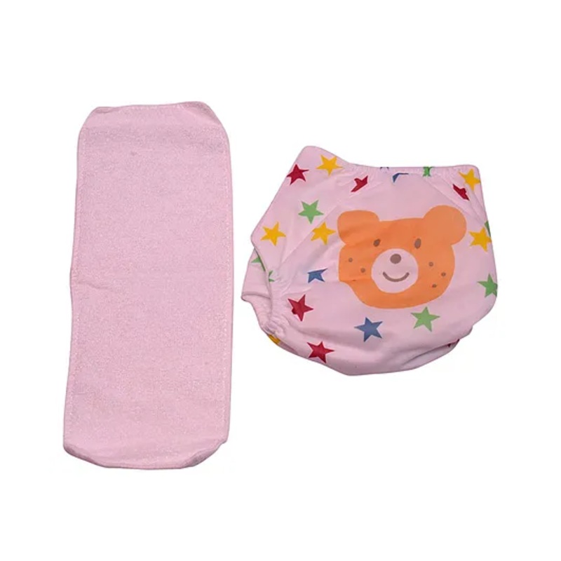 Crackles Premium Quality Adjustable & Reusable Washable Cloth Diaper With Insert Orange – (Color May Vary)