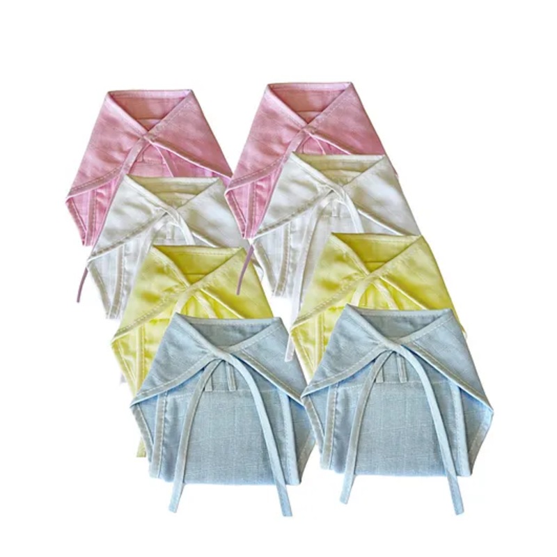 Dumbledo Newborn Muslin Cotton Nappies – Multicolor Reusable Langots, U Shaped, Extra Soft Cloth Nappies for Unisex Babies (0 – 6 Months) (Pack of 8)