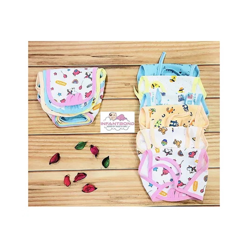 Fareto New Born Baby 12 Single Layer Super Soft Cotton Nappies Washable – Colour and design may vary