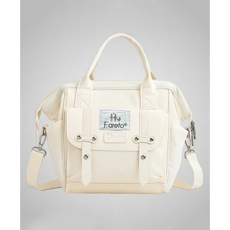 Fareto Premium Quality Diaper Bag for Mother, Multipurpose Stylish Diaper Bag – Off White