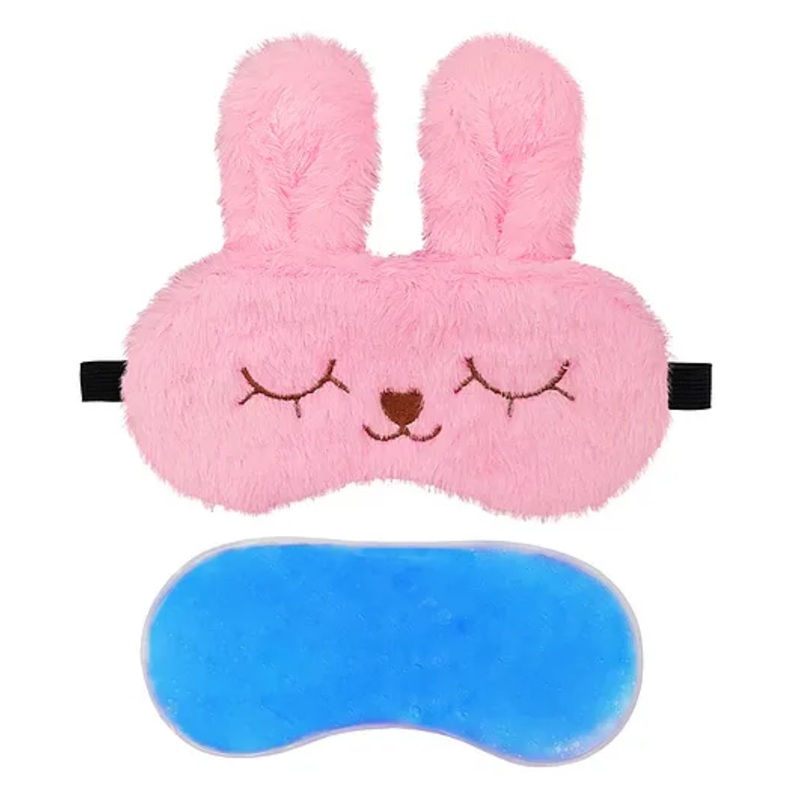 Jenna Fur Bunny Pink Cute Sleeping Eye Mask With cooling Gel – Pink