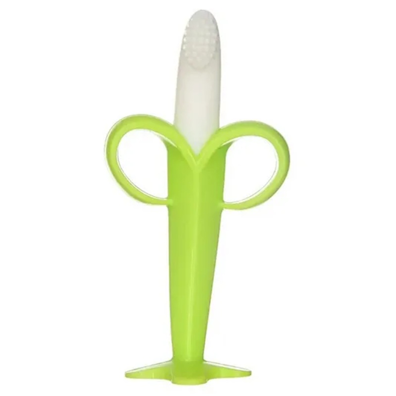 Kritiu Silicone Ultra Soft Safety Banana Shape Toothbrush For Toddlers – Green