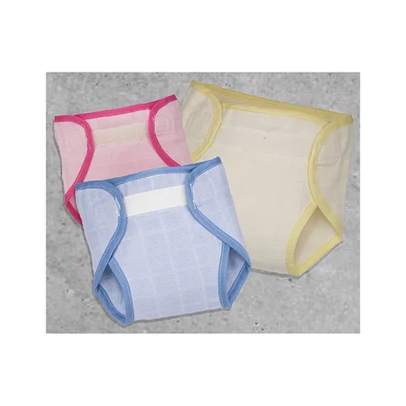 Lollipop Lane  Muslin Cloth Diapers with Velcro Closure and Lining  – New Born (Multicolor) (Pack of 3)