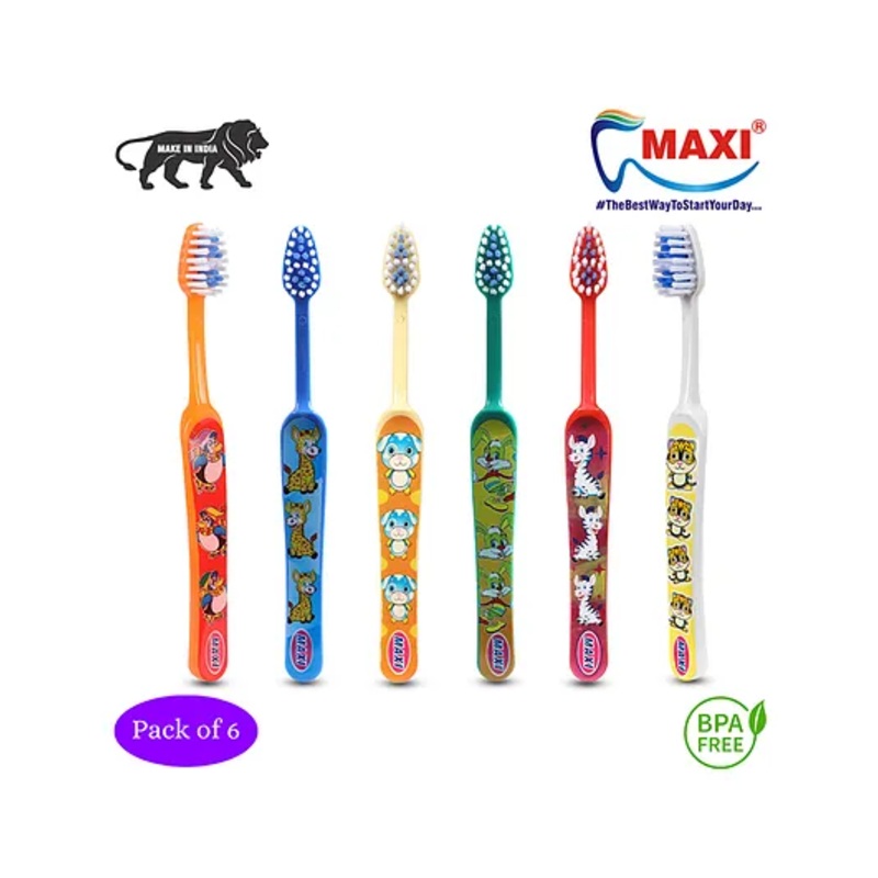 Maxi TomTom Junior Toothbrush Pack of 6 – Multicolour