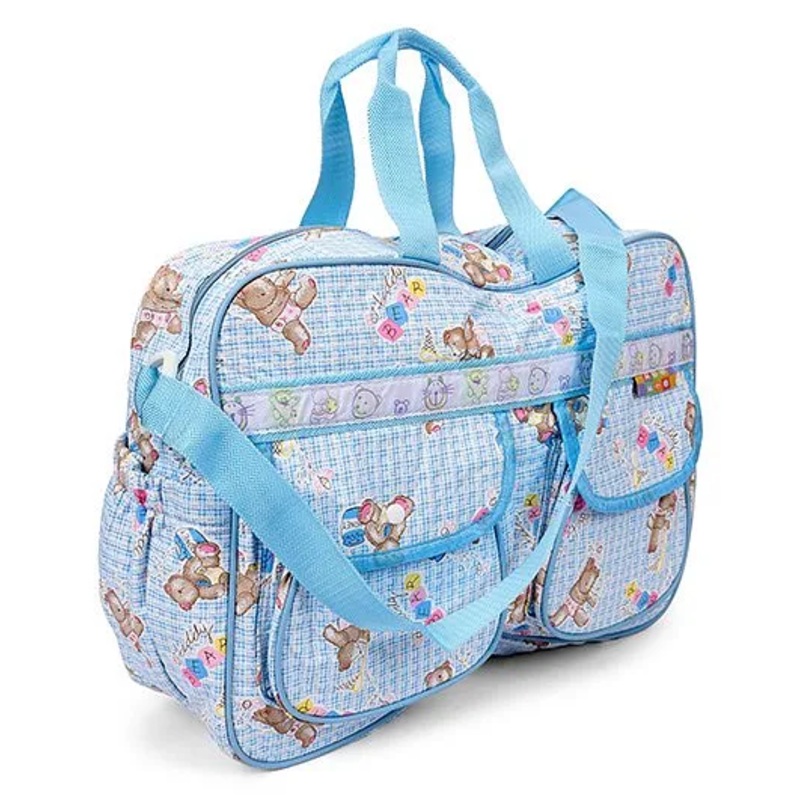 Mee Mee Diaper Bag Teddy Print – Blue