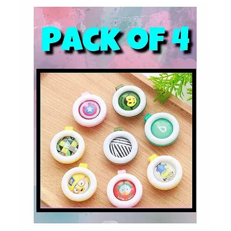 Ortis Reusable Mosquito Repellent Badge Pack of 4 – Colour & Print May Vary