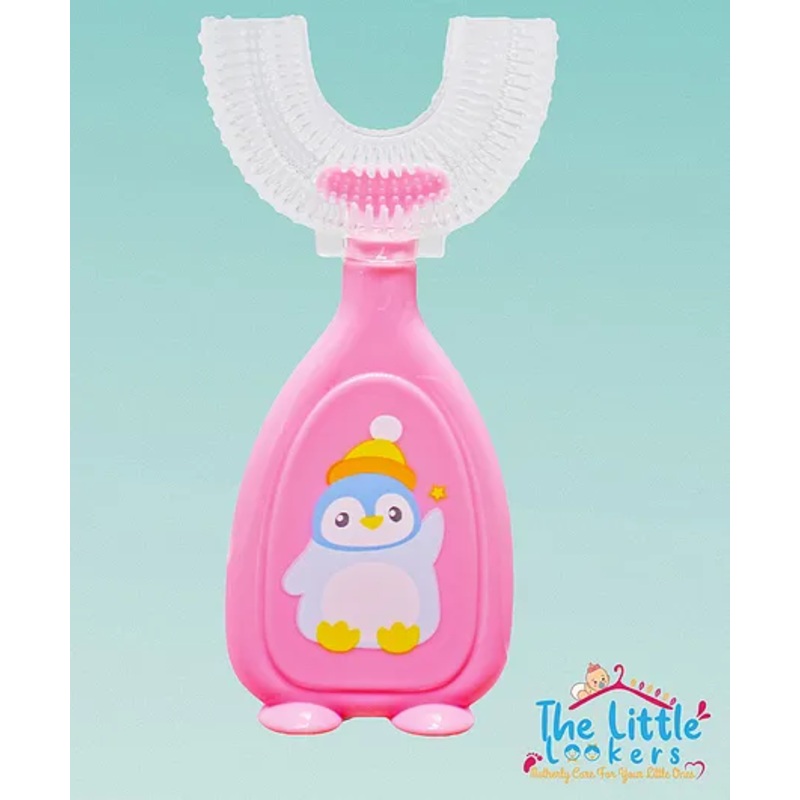 The Little Lookers Soft Sillicone U-Shaped Head 360 Toothbrush – Pink (Print May Vary)