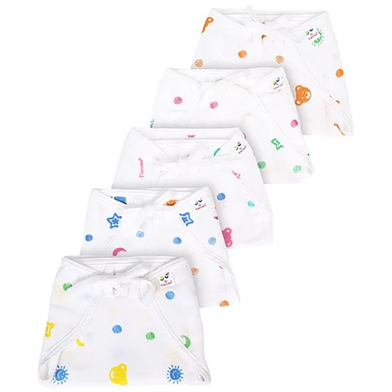 Tinycare Cloth Nappy Comfort Junior Small Set Of 5 (Print May Vary)