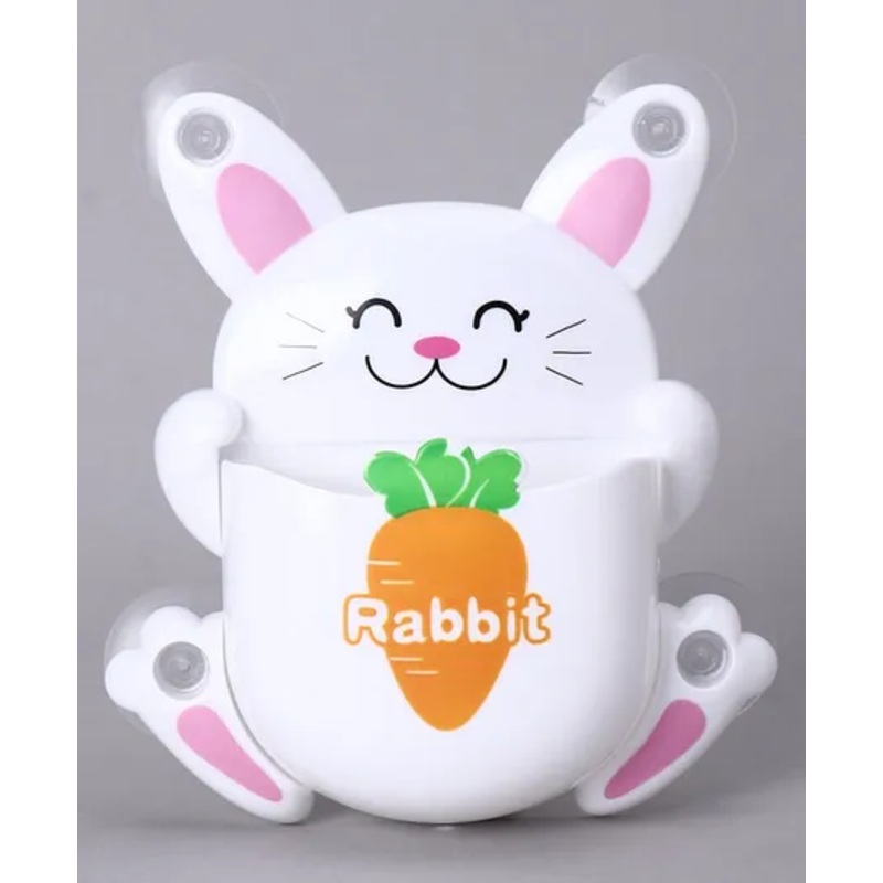 Toothbrush Holder Rabbit Design and Print – White