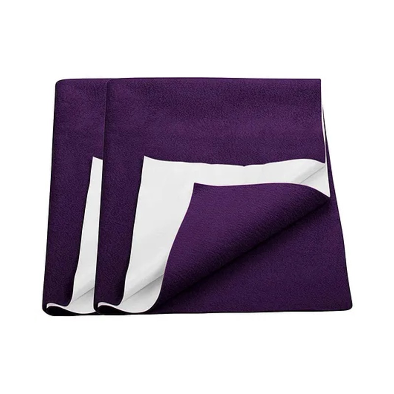 Trance Home Linen Supersoft Soft Extra Absorbent Water Proof Baby Dry Sheet for Kids- Medium Pack of 2 – Plum