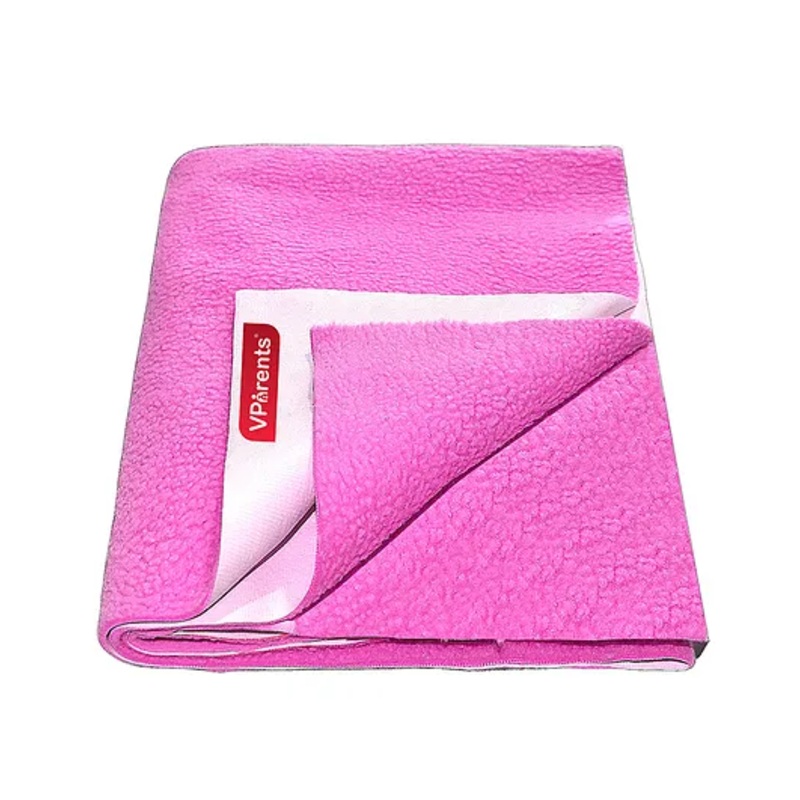 VParents Chubby Cheeks Water Proof Baby Bed Protector Reusable Dry Sheet  – Pink