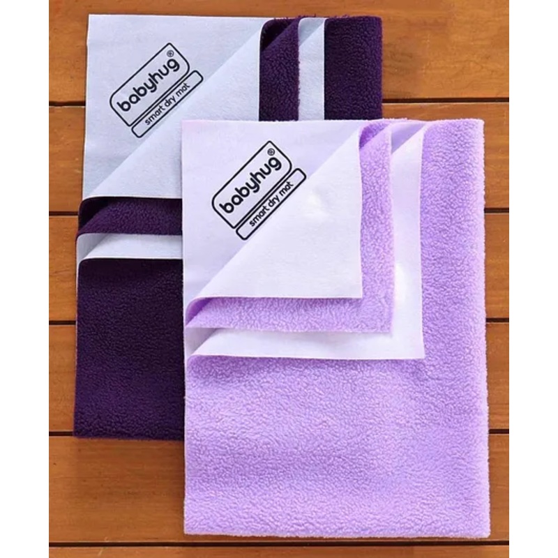 Babyhug Smart Dry Bed Protector Sheet Pack of 2 Large – Violet Purple