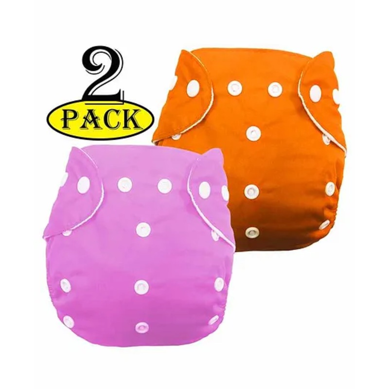 BabyMoon Reusable Cloth Diaper Set of 2 – Pink & Orange (No Insert )