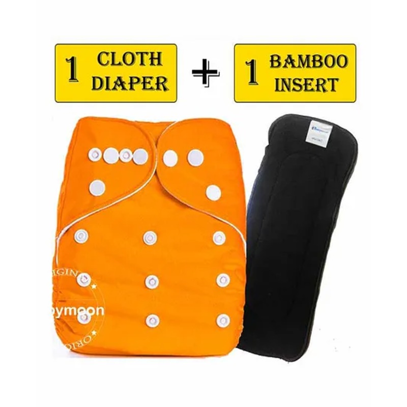 Babymoon Reusable Cloth Diaper with Insert – Orange