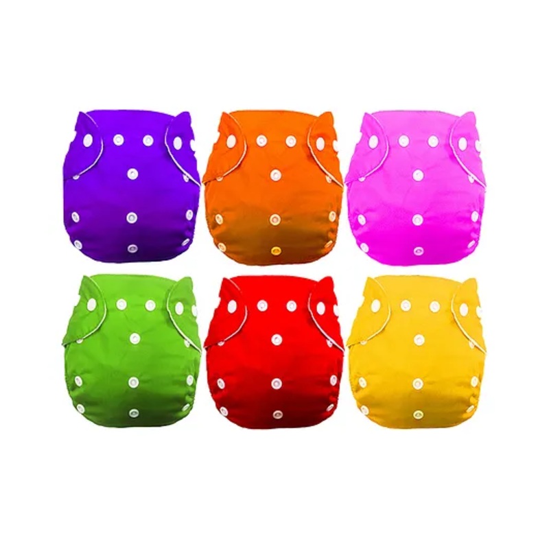 Babymoon Washable & Reusable Cloth Diaper Pocket Without Inserts Pack of 6 – Multicolor