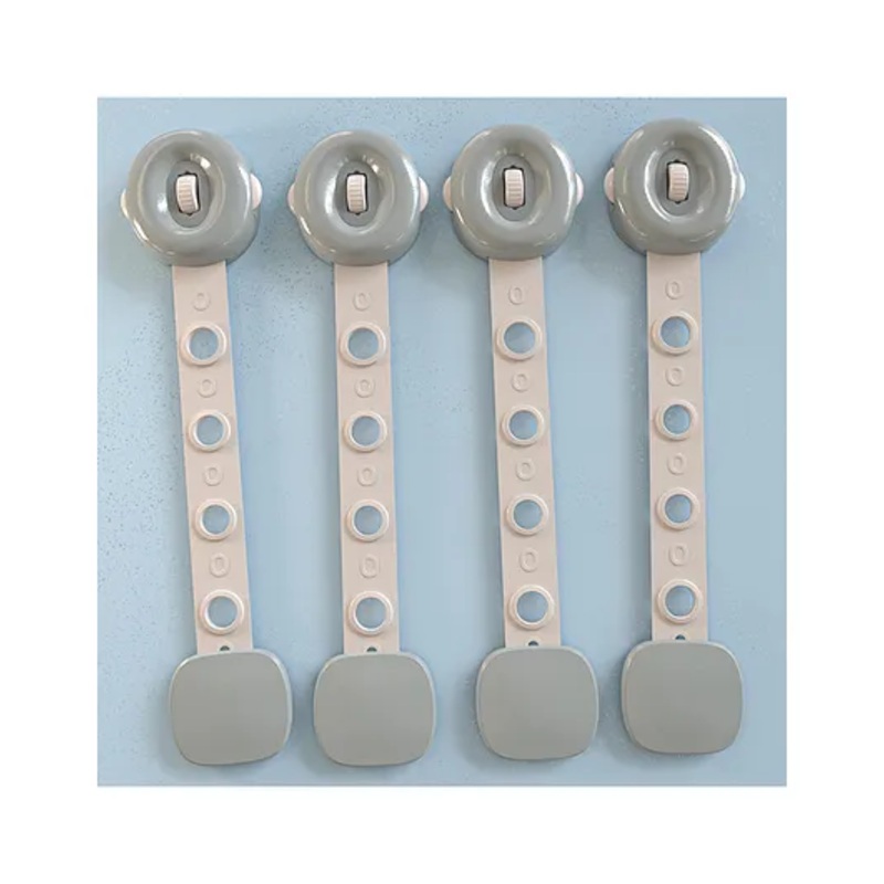 Baybee Baby Safety Lock for Kids, Door Stopper for Baby Proofing Products with 3M Adhesive, Child Safety Locks for Drawers Cabinets Fridge Cupboard Lock for Infants (Grey)