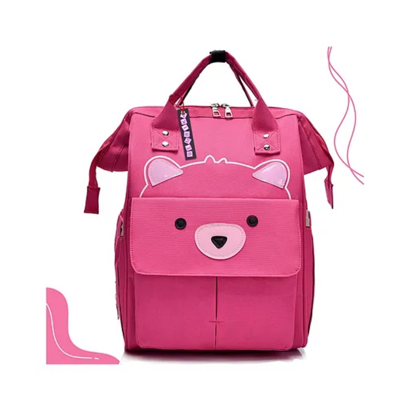 Bembika Multipurpose Backpack Style Diaper Bag – Bear Pink