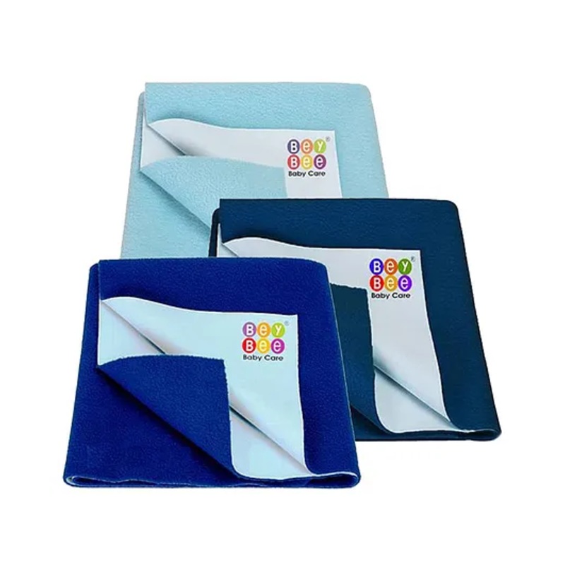 BeyBee Cotton Baby Bed Protecting Mat Small – Dark Sea Blue Sea Blue and Royal Blue