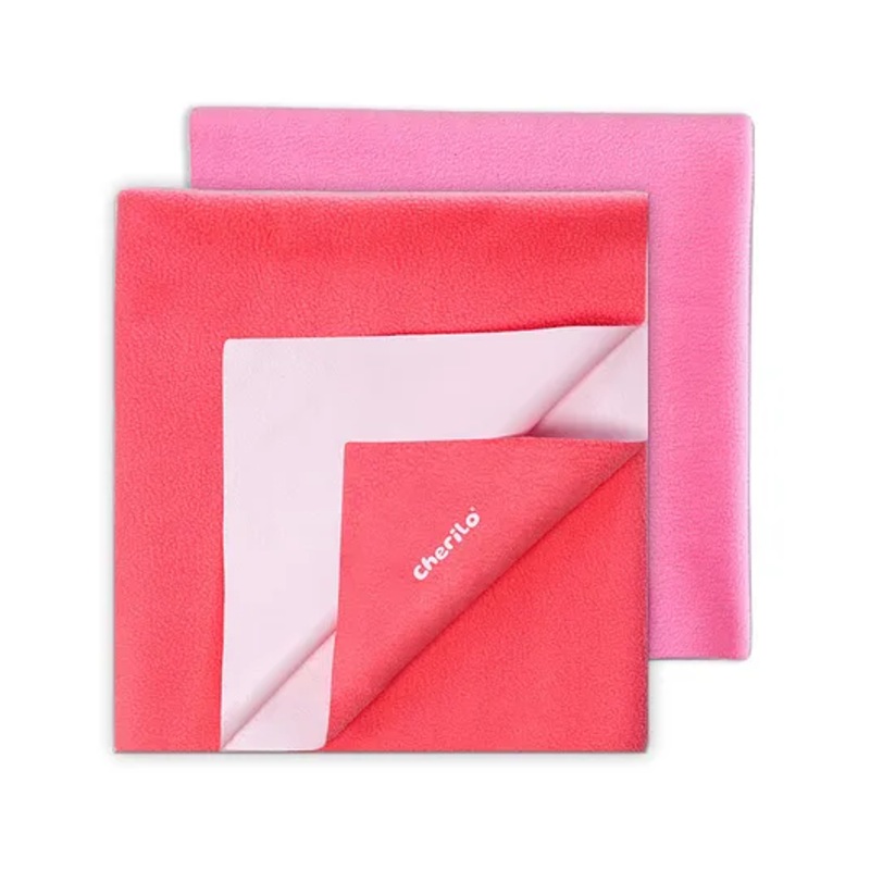 Cherilo Waterproof Baby Bed Protector Sheet Small Pack of 2 – Pink & Rose Pink