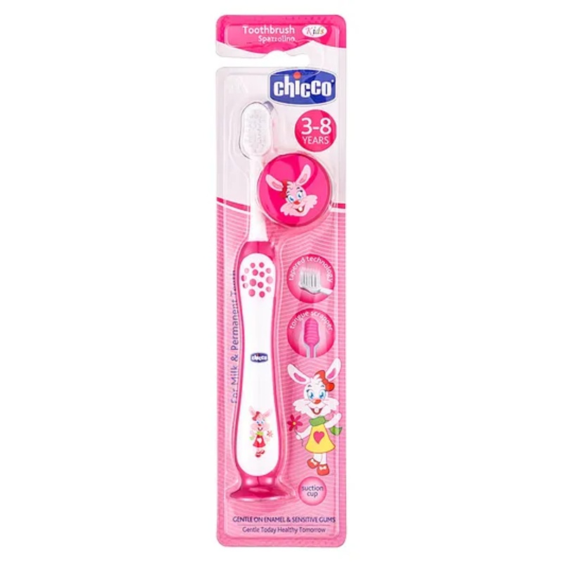 Chicco Ultra Soft Bristles Toothbrush Bunny Print – Pink