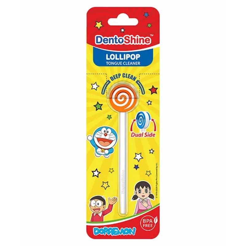 DentoShine Doraemon Lollipop Tongue Cleaner – Orange