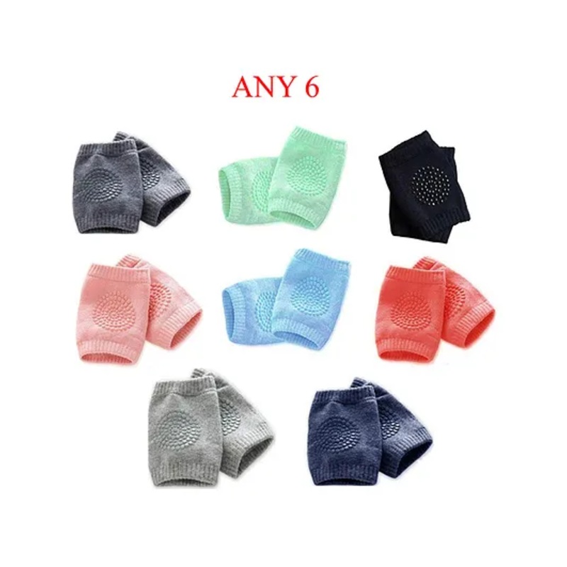 DOMENICO Anti Slip Padded Baby Knee Pads Set – 6 Pairs