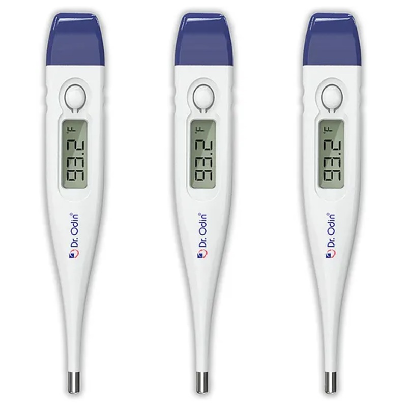 Dr. Odin ODT 311 Digital Thermometer for Precise Temperature Monitoring in Celsius & Fahrenheit – Fast, Accurate, Water Resistant & Family-Friendly (White & Blue)- pack of 2