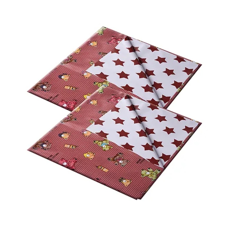 Kuber Industries Baby Sheet  Reversible Baby Plastic Sheet  Crib Sheet for Baby  Bed Wetting Protector Sheet  Baby Mattress Sheet for Baby  Toddler Bed Sheet  Pack of 2  Maroon