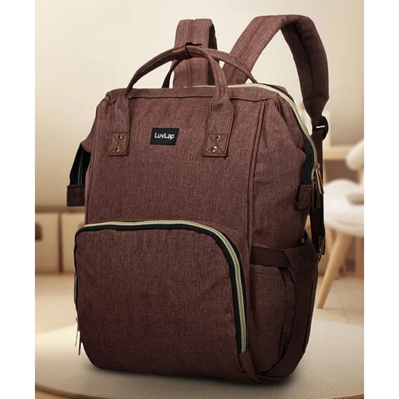 LuvLap Lily Travel Multifunctional Waterproof Diaper Bag-Backpack Cum Tote bag (Brown)