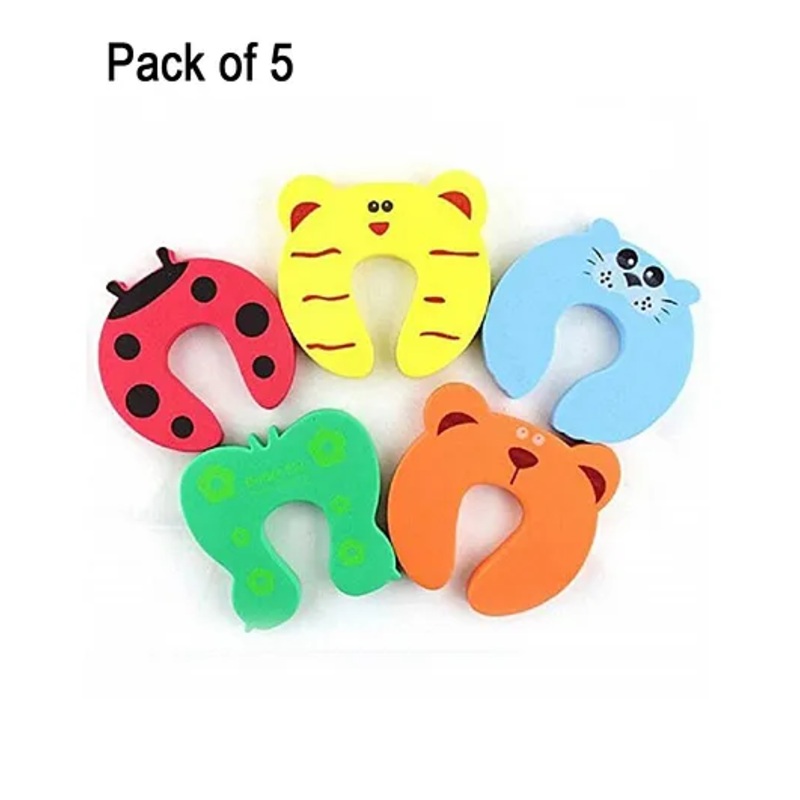 Luvlittle Animal Shaped Foam Door Stopper Multicolor – Pack of 5