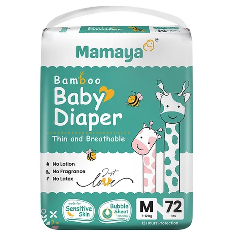 Mamaya Baby Diaper M-72 Pieces