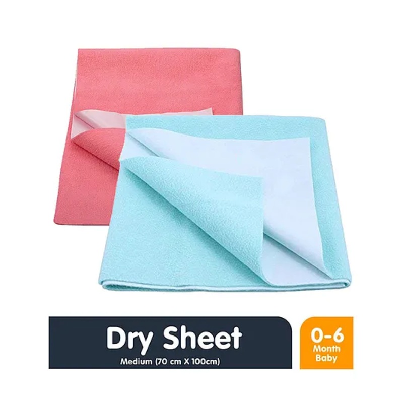 Mom’s Home Bed Protector Dry Sheet Pack of 2 – Pink and Blue