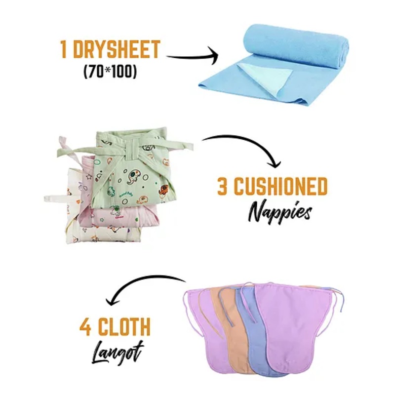 Moms Home Baby Care Nappy Combo Pack of 13 – Multicolour