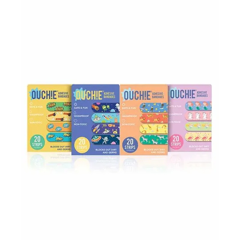 Ouchie Non Toxic Adhesive Printed Bandage Pack of 4 – 20 Pieces Each