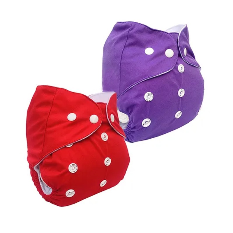 Sparkle Joy Free Size Reusable Cloth Diaper Without Insert Pack Of 2 – Red & Purple