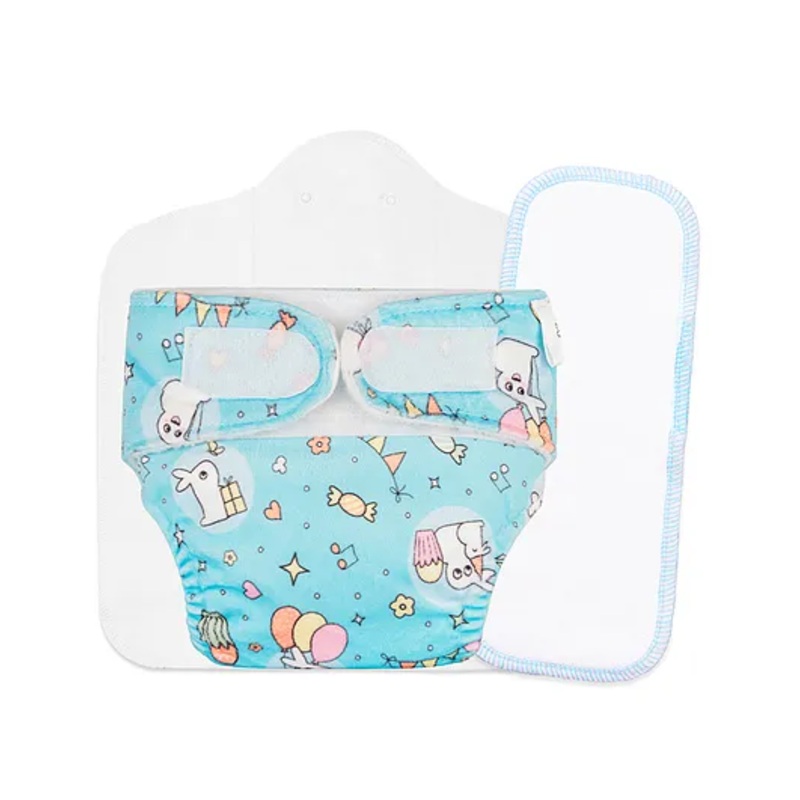 SuperBottoms Newborn UNO Cloth Diaper Combo with Magic Pad & Booster Pad – Reusable, Adjustable (Hunny Bummy)