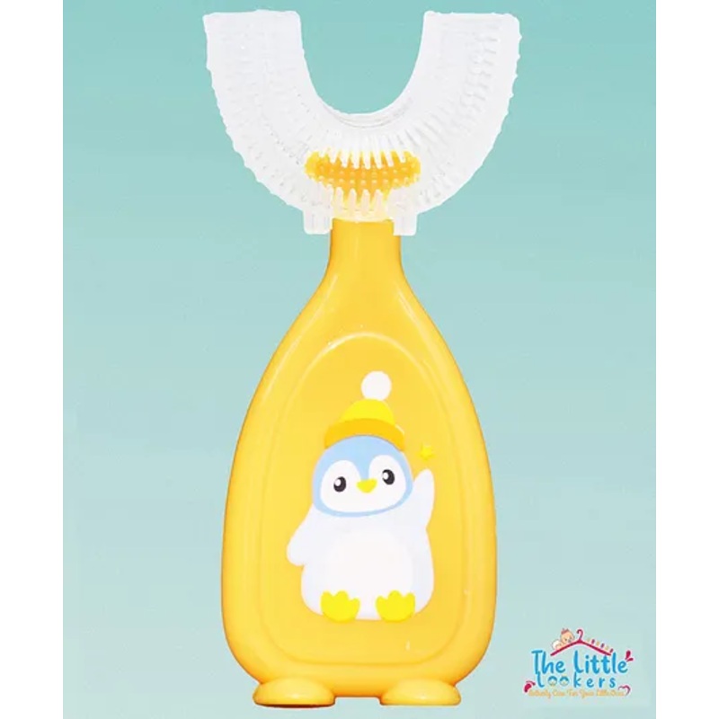 The Little Lookers Soft Sillicone U-Shaped Head 360 Toothbrush – Yellow (Print May Vary)
